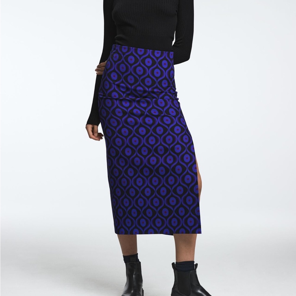 Zara Geometric Midi Pencil Skirt Size Small
